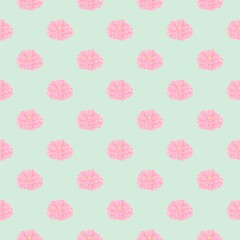 Vintage Hoary Stock Seamless Floral Pattern Green background