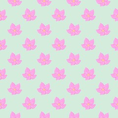 Vintage Mexican Creeper Seamless Floral Pattern Green background