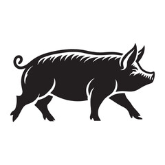 Balanced pig silhouette vector design crafted for logo creation – pig silhouette – pig vector – pig illustration – silhouette of pig – pig icon

