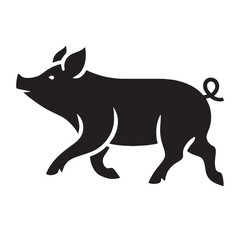 Defined pig vector icon built for clean interface and identity visuals – pig silhouette – pig vector – pig illustration – silhouette of pig – pig icon

