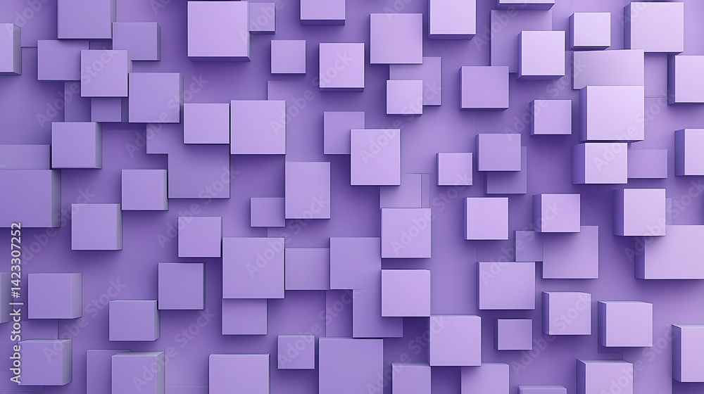Poster abstract purple cubes background pattern design