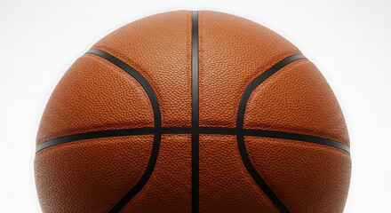 Fototapeta premium Basketball Close-up on White Background for Sports and Recreation
