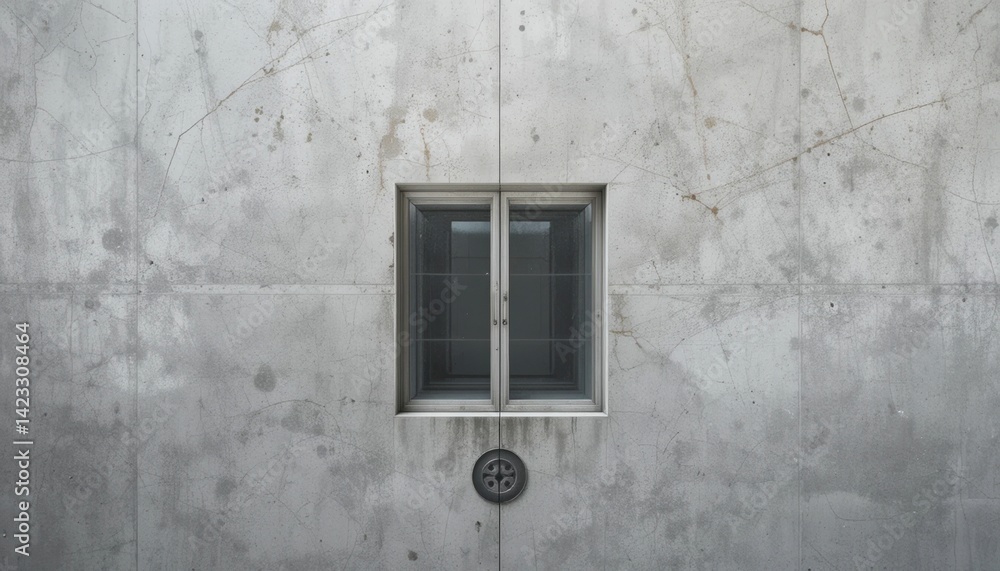 Aufkleber modern architectural design urban environment concrete wall with window minimalist style static view