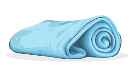 Rolled light-blue blanket