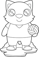 Cat Volleyball player Volleyball Animal Vector Graphic Art Illustration