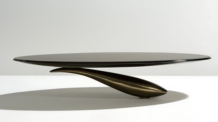 Large, curved table with a long, thin arm extending from it