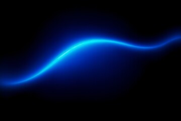 Blue glowing abstract form on noisy black and blue background for futuristic dynamic banner or wallpaper