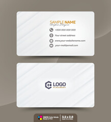luxury white business card design template with abstract geometric element