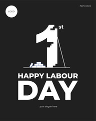 Design template celebrate labour day with black color