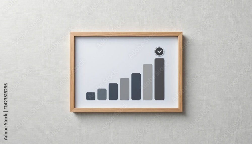Poster growth analysis chart business office visual representation minimalist design front view performance