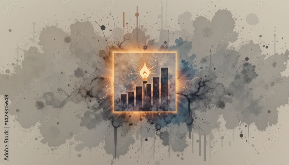 Poster dynamic business growth visualization corporate setting infographic design abstract environment bird