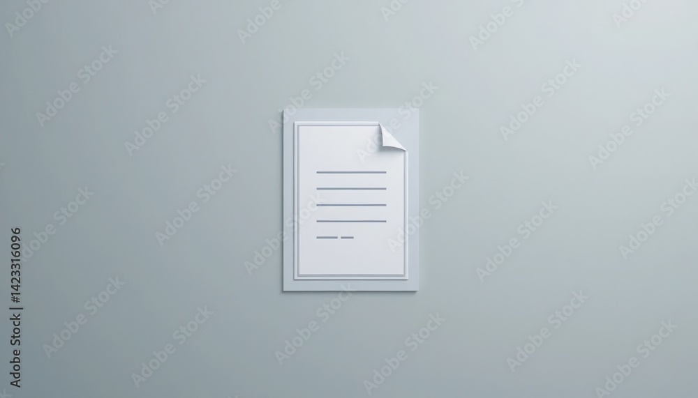 Poster document layout design office setting digital content minimalist environment straight-on view profes