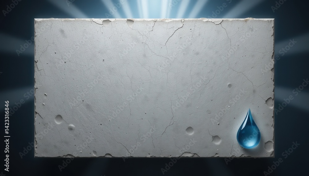 Aufkleber water droplet highlighting texture on blank surface studio setting graphic design minimalistic envir