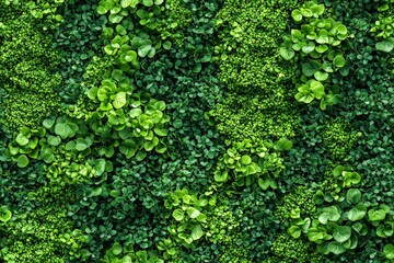 Aerial top view green moss seamless texture map pattern background