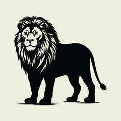 Obraz premium Silhouettes Set of Lion, Jungle