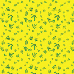 Spring Leaf Seamless Background Pattern design (Yellow)