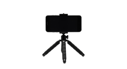 Black Smartphone on Tripod