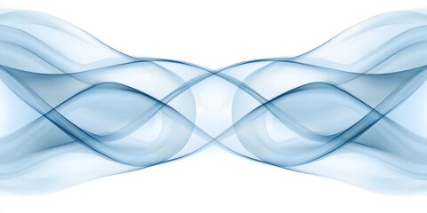 Obraz premium Abstract Blue Wave. Flowing Lines of Smoke, Digital Art, Futuristic Design, Minimalist Style.