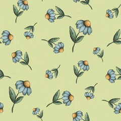 Ladybug and Daisy Repeat seamless pattern,Perfect for children's products, spring themes, and cheerful designs
