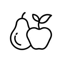 Apple and Pear Nutrition Icon Design