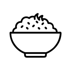 Bowl of Fried Rice or Donburi Icon Design