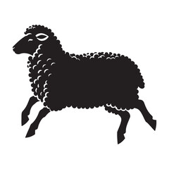 Geometric-style sheep silhouette created for scalable vector artwork – sheep silhouette – sheep vector – sheep illustration – silhouette of sheep – sheep icon

