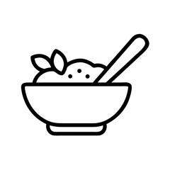 Bowl with Spoons and Grains Icon Design