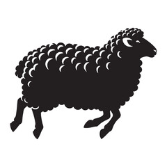 Detailed sheep vector silhouette crafted for clear and precise visuals – sheep silhouette – sheep vector – sheep illustration – silhouette of sheep – sheep icon

