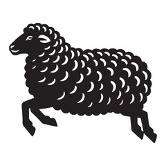 Clean-edged sheep silhouette vector perfect for digital and print use – sheep silhouette – sheep vector – sheep illustration – silhouette of sheep – sheep icon

