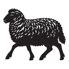 Simple vector of sheep with sharp silhouette edge for professional branding – sheep silhouette – sheep vector – sheep illustration – silhouette of sheep – sheep icon


