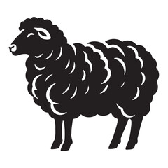 Strong silhouette of sheep vector designed for modern usage – sheep silhouette – sheep vector – sheep illustration – silhouette of sheep – sheep icon

