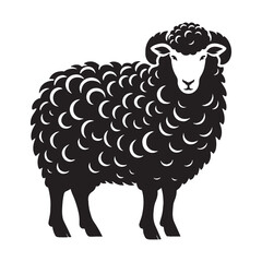 Geometric sheep icon silhouette for easy adaptation into digital content – sheep silhouette – sheep vector – sheep illustration – silhouette of sheep – sheep icon

