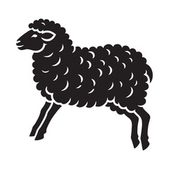 Unique sheep vector silhouette with sharp, defined outline for graphic use – sheep silhouette – sheep vector – sheep illustration – silhouette of sheep – sheep icon

