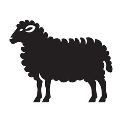 Elegant sheep icon in minimal silhouette style perfect for logos – sheep silhouette – sheep vector – sheep illustration – silhouette of sheep – sheep icon

