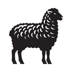 Refined sheep silhouette vector crafted for logo creation and branding – sheep silhouette – sheep vector – sheep illustration – silhouette of sheep – sheep icon

