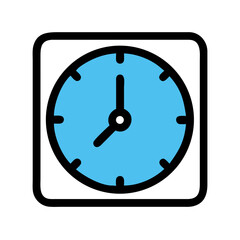 Clock with Rounded Corners Icon Design