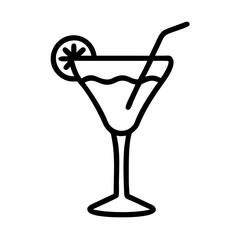 Cocktail Drink in Tall Glass Icon Design
