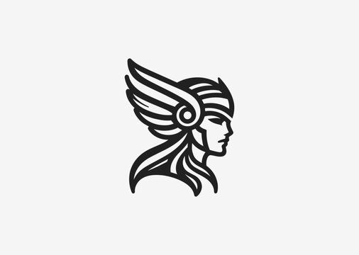 Valkyrie logo with heroic and mythic elegance