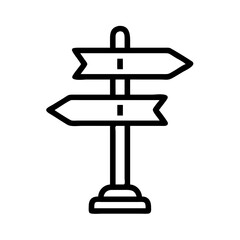 Direction Signboard with Arrows Icon Design