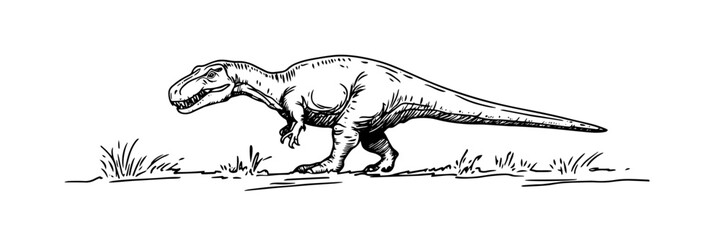 carnivorous dinosaur hand drawn prehistoric predator vector