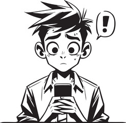 boy reading a book on phone