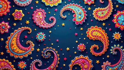 Intricate paisley pattern, flowing seamlessly across the frame , pattern, image