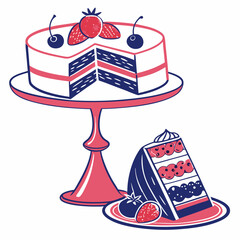 Cake Stand silhouette vector illustration