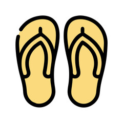Flip Flops Pair on Sand Icon Design