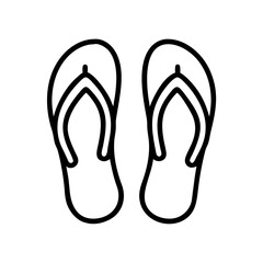 Flip Flops Pair on Sand Icon Design
