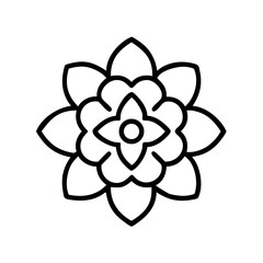Floral Mandala with Layered Petals Icon Design