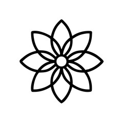 Floral Mandala with Layered Petals Icon Design