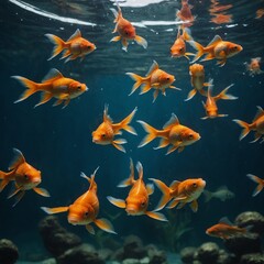 Goldfish Swimming in a Clear Tank