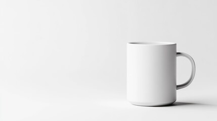 Obraz premium Blank white mug, simple and clean design, studio shot