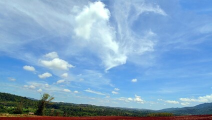 landscape with clouds and blue sky